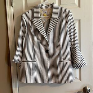 CAbi Black and White Striped Blazer